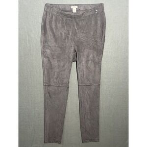 DB Established 1962 Women's 1X Plus Size Gray Faux Suede Pull-On Leggings Pants